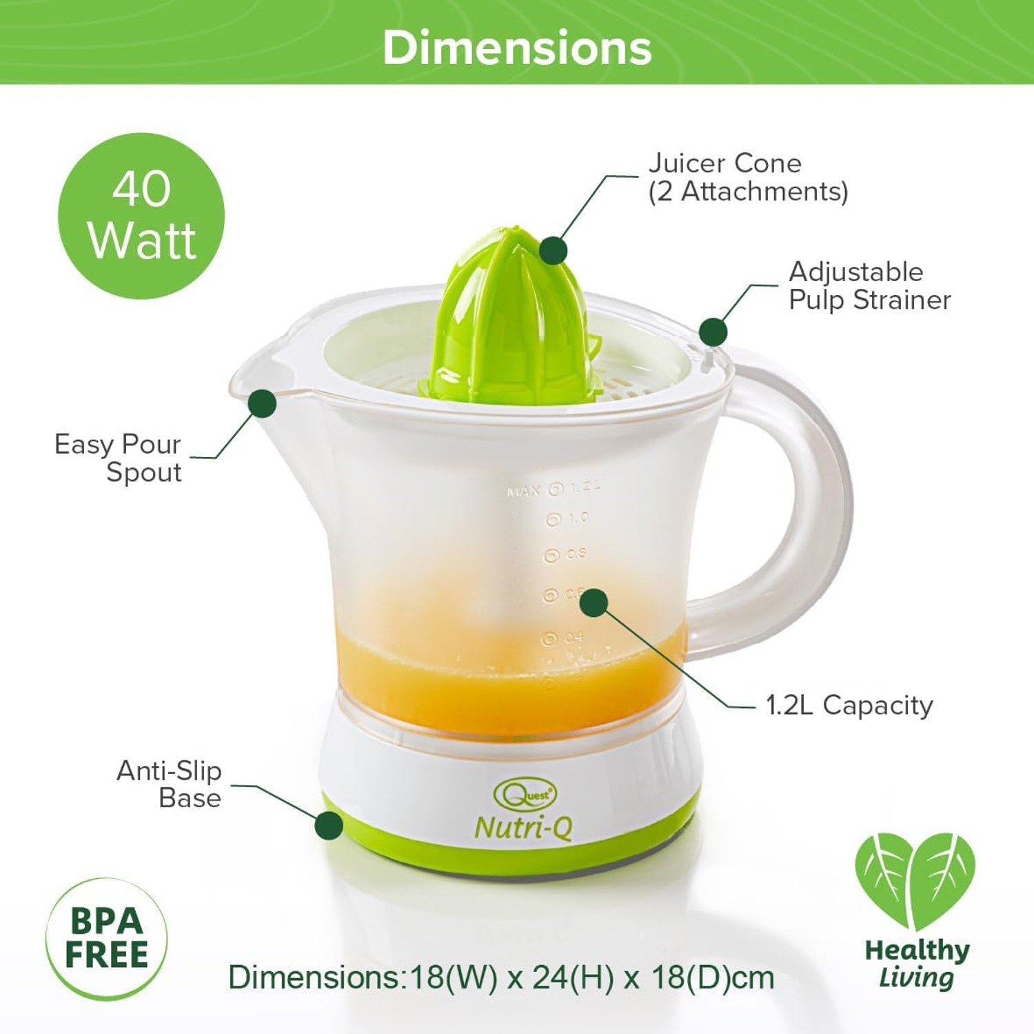 Nutri-Q 34210 Quick Press Electric Citrus Juicer — image 3