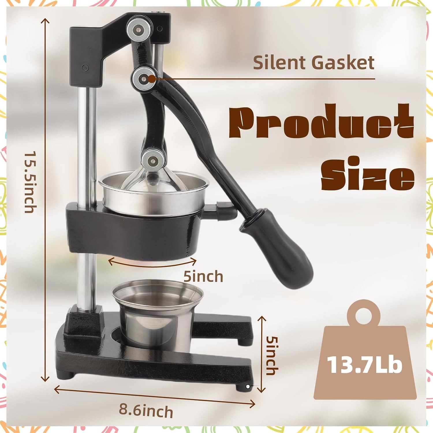 MEETOZ Cast Iron Commercial Manual Juicer — image 2