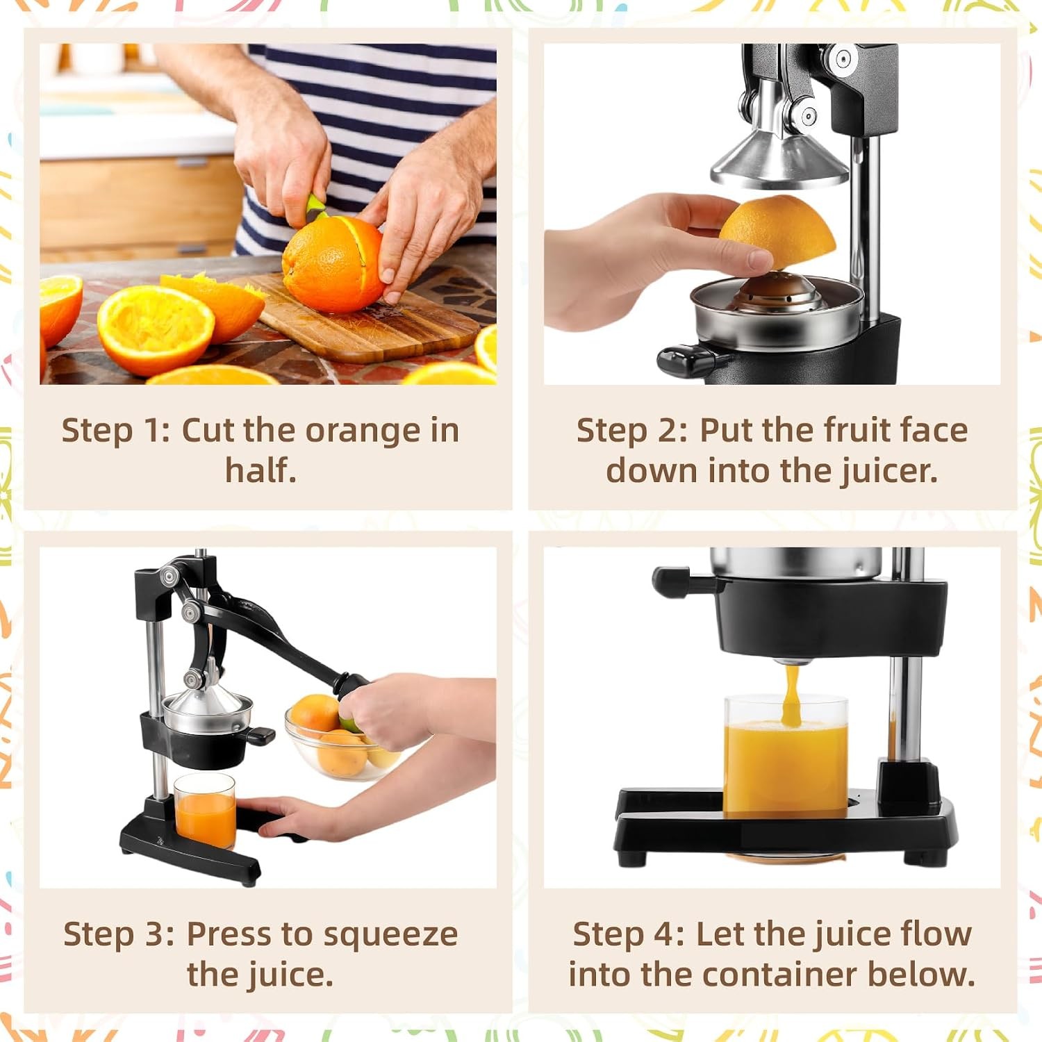 MEETOZ Cast Iron Commercial Manual Juicer — image 3