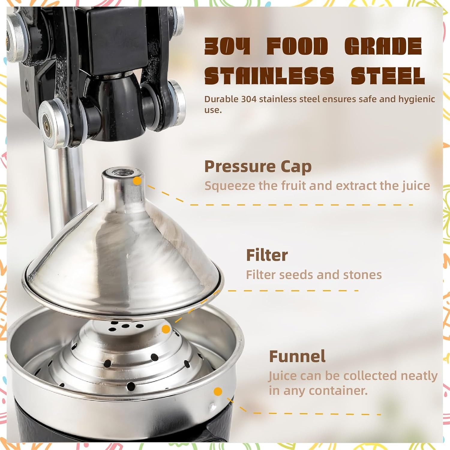 MEETOZ Cast Iron Commercial Manual Juicer — image 4
