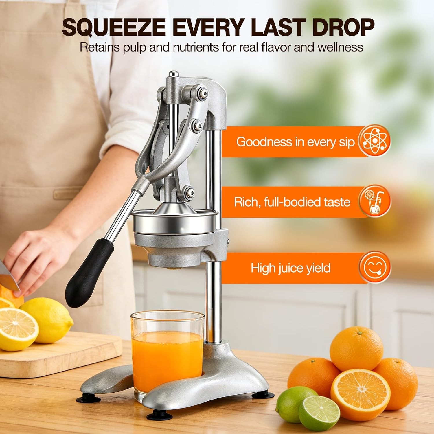 Normodic 304 Stainless Steel Manual Citrus Press — image 3